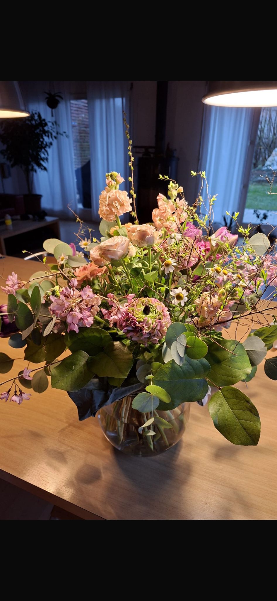 Blumenstrauss grün lachs, rosa